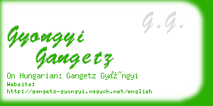 gyongyi gangetz business card